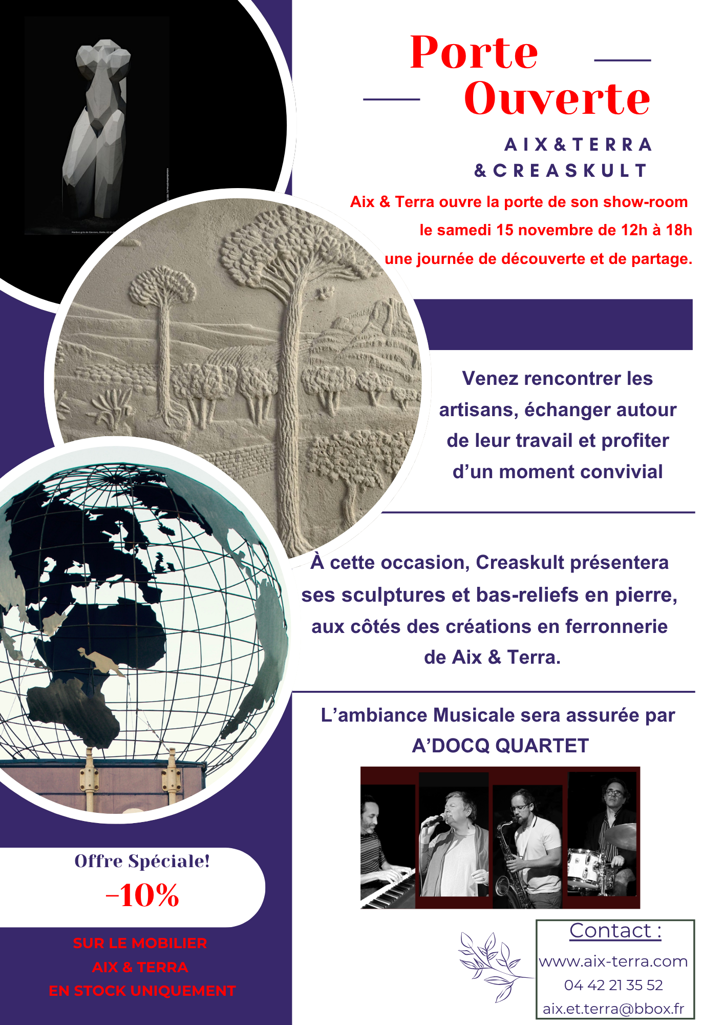 Invitation Portes Ouvertes Aix & Terra & Creaskult – Samedi 15 novembre