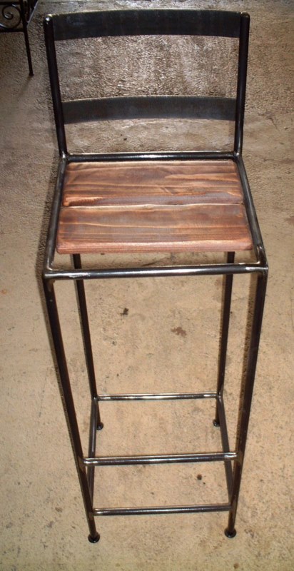 tabouret métal assisse bois